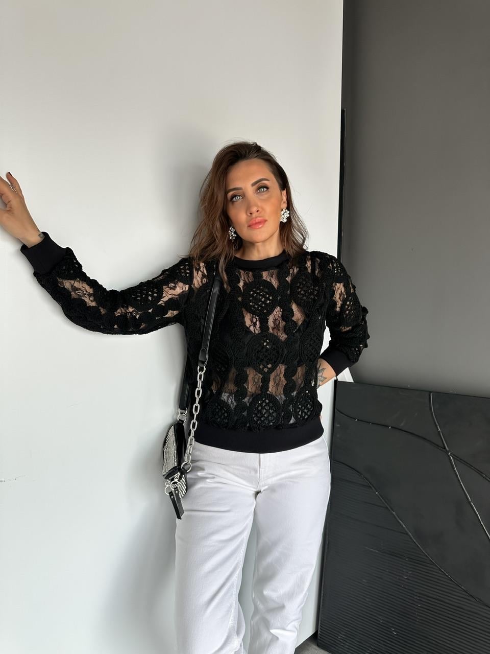 Siyah Örme Edition Bluz 