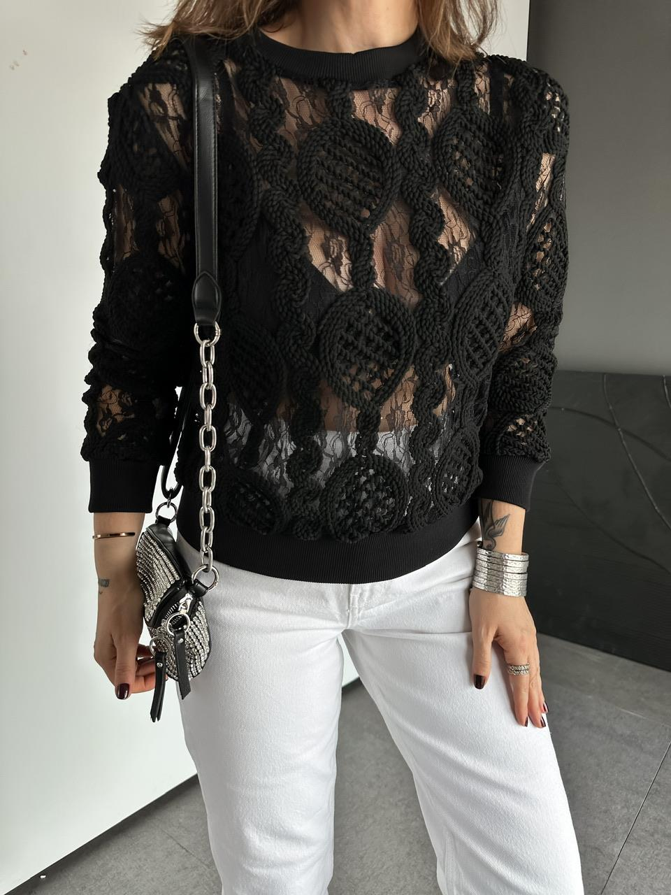 Siyah Örme Edition Bluz 