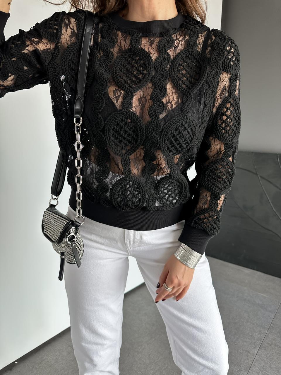 Siyah Örme Edition Bluz 