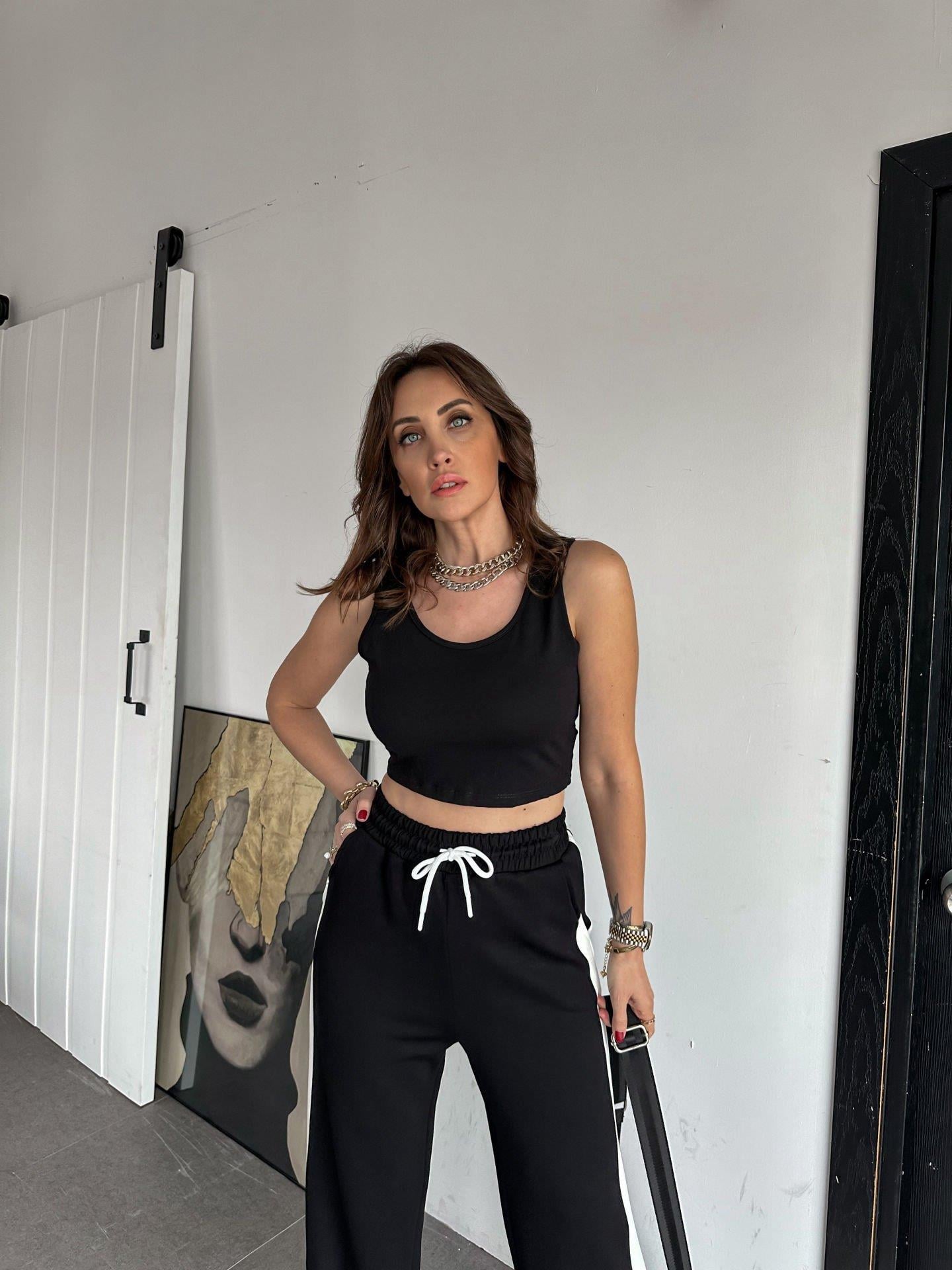 Siyah Penye Basic Crop