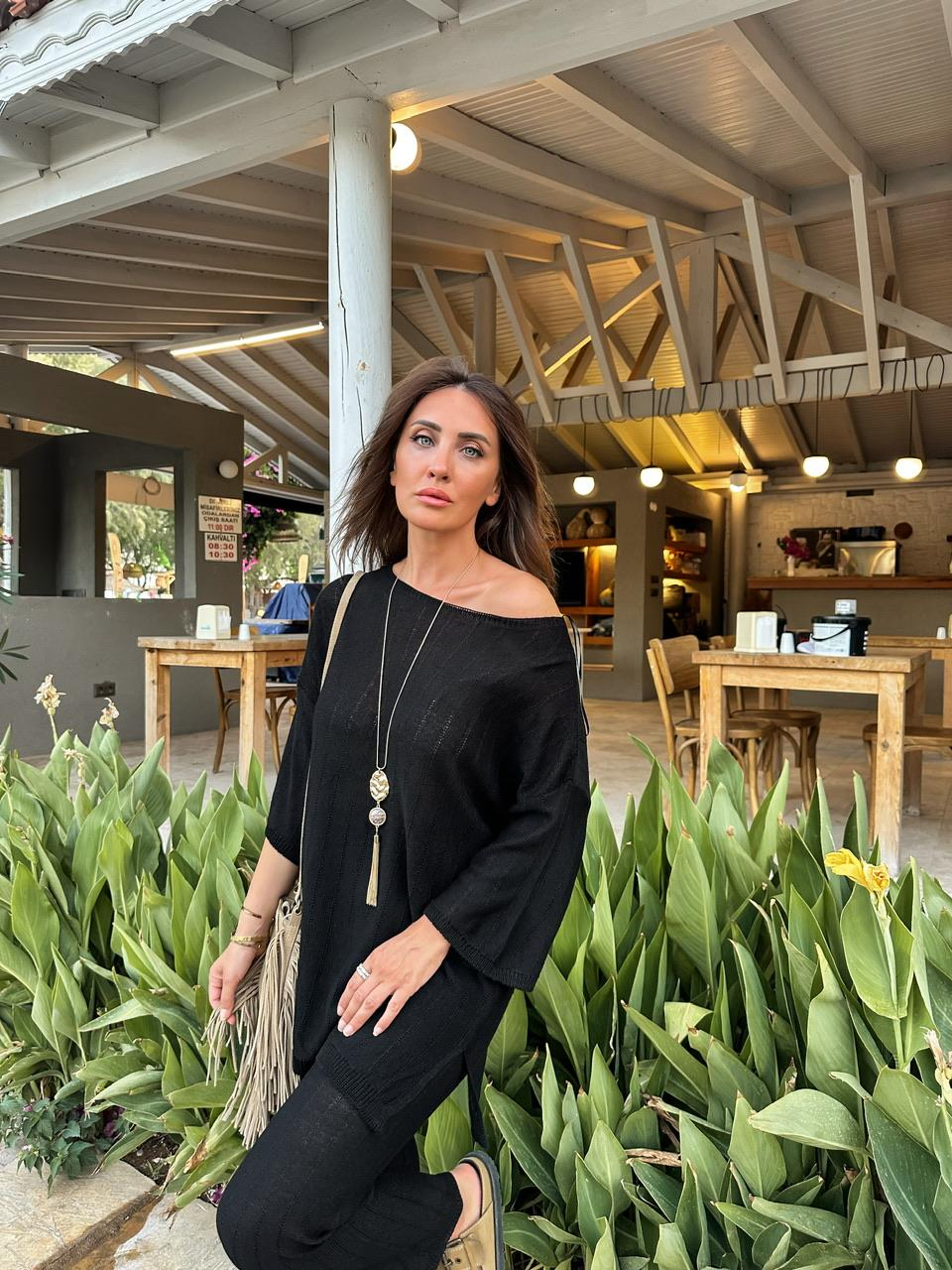 Siyah Yazlık Merserize Takım