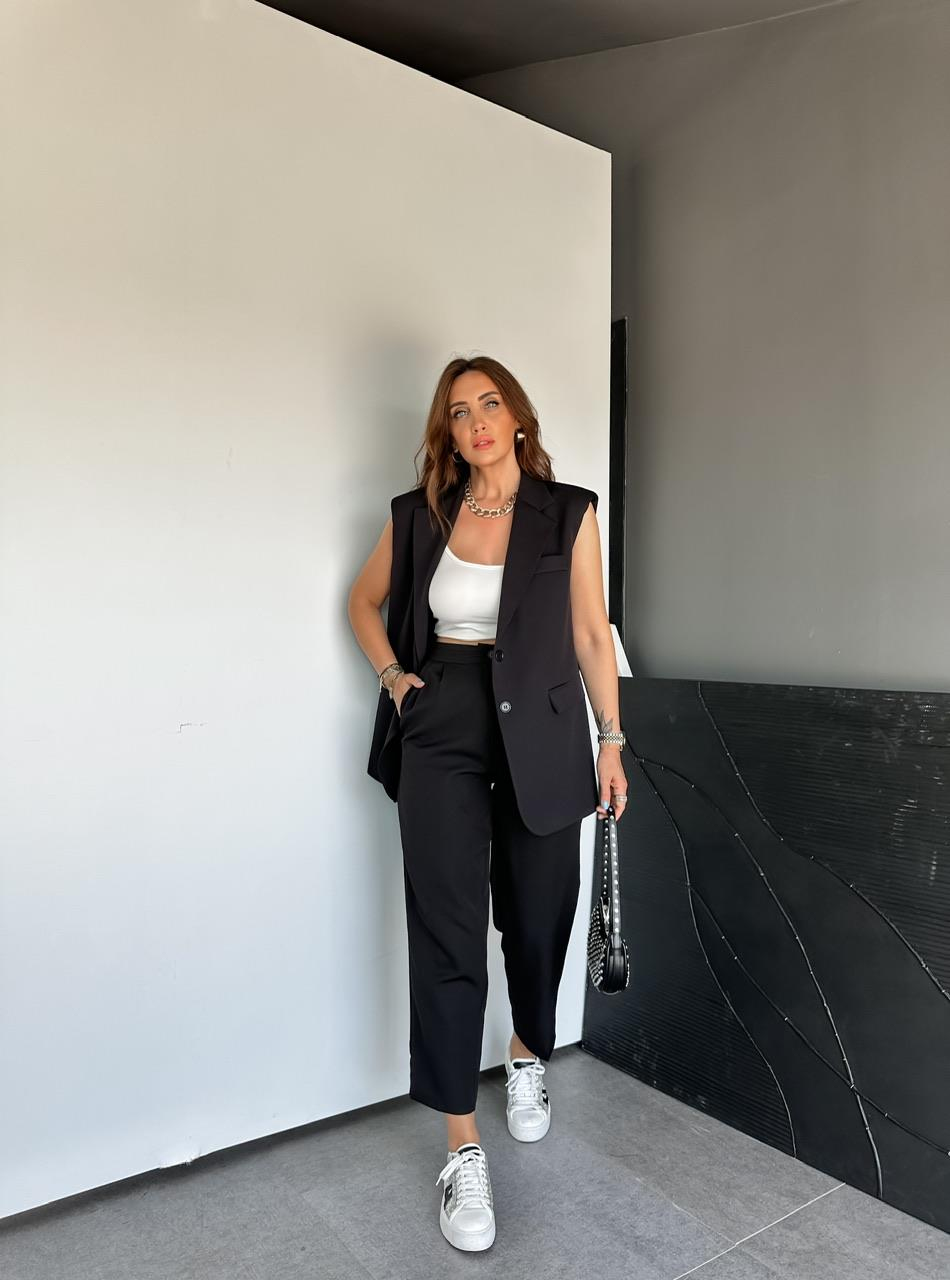 Siyah Yelek Pantolon Basic Marka Model Takım
