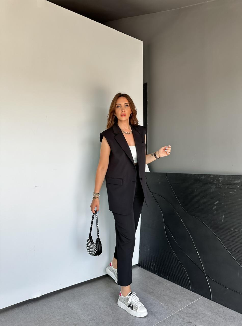 Siyah Yelek Pantolon Basic Marka Model Takım