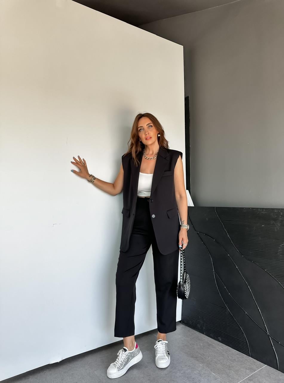 Siyah Yelek Pantolon Basic Marka Model Takım
