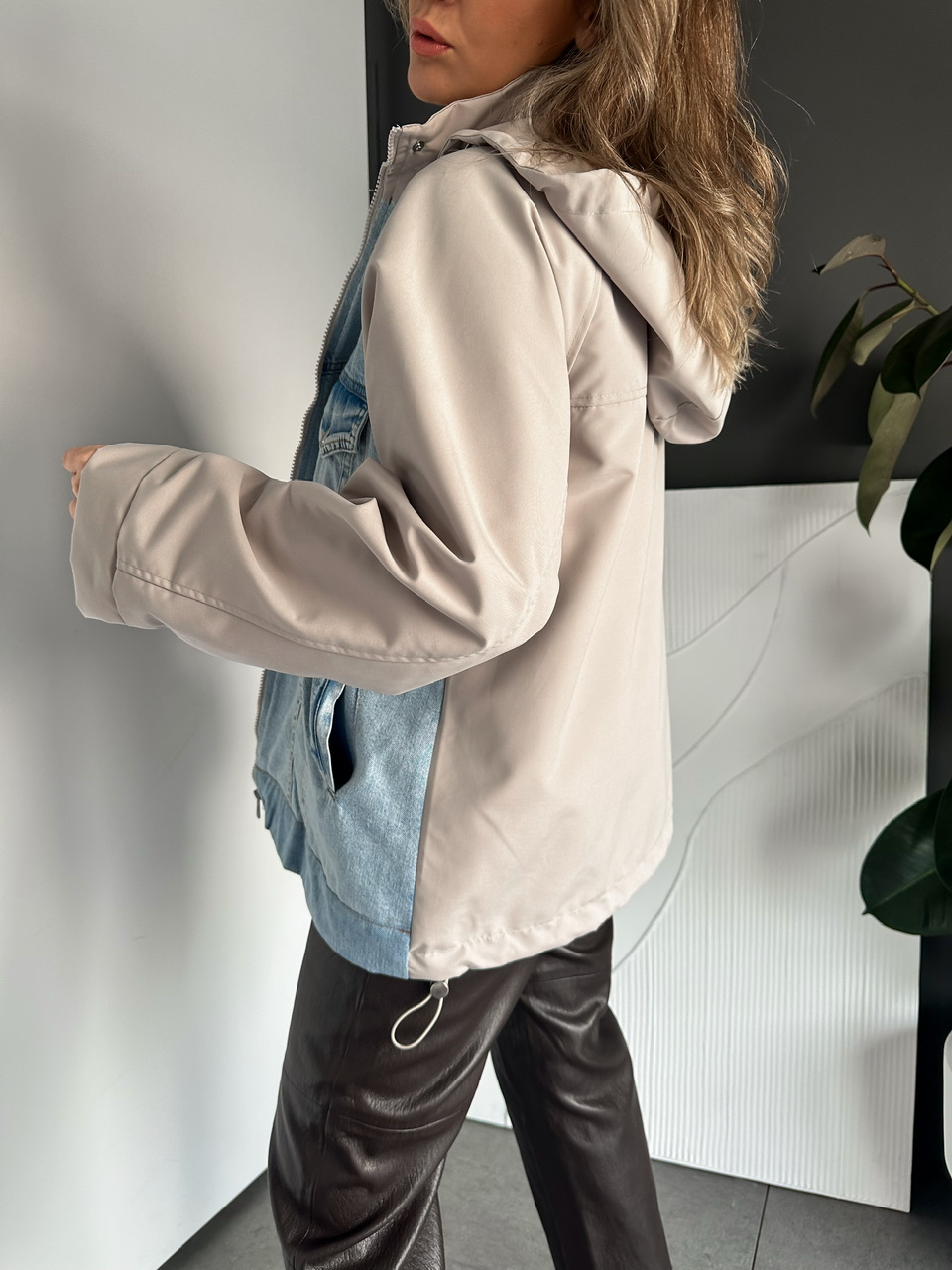 Taş Büzülebilir Oversize Ceket