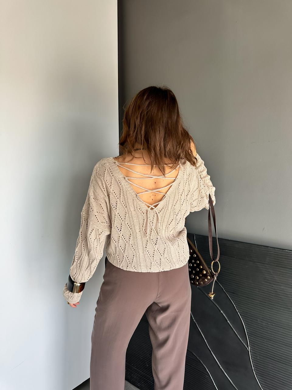 Taş Çapraz İpli Merserize Kazak