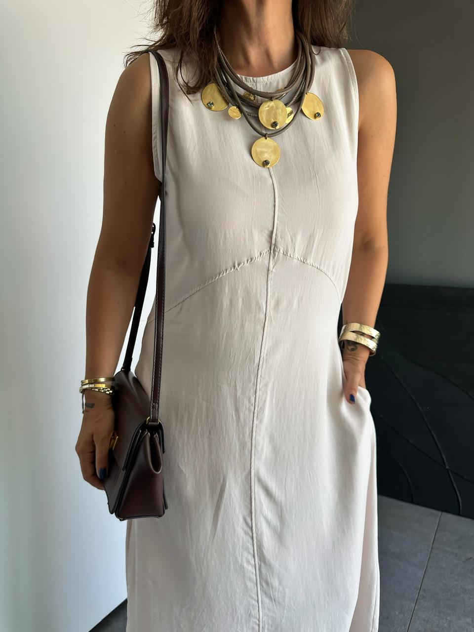 Taş Cepli Maxi Modal Elbise