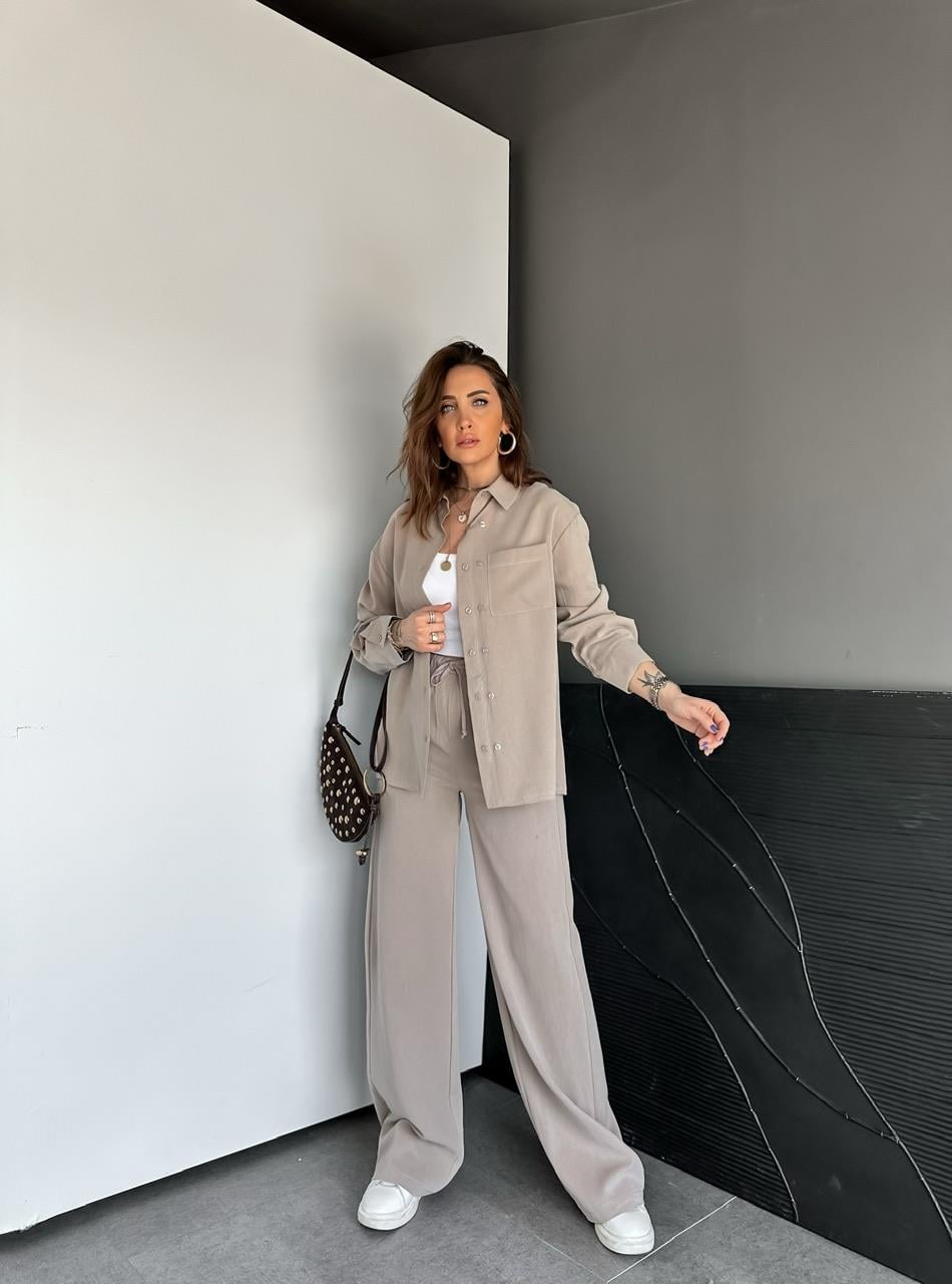 Taş Çift Düğmeli Taşlanmış Gömlek