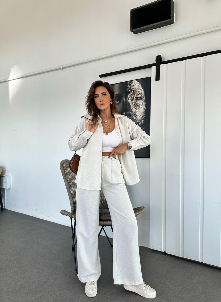 Taş Gömlekli Basic Keten Takım