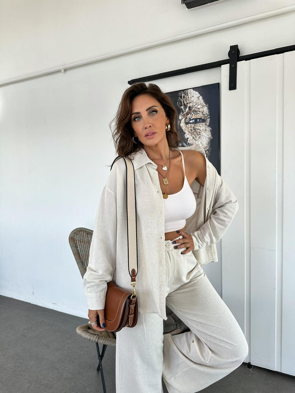 Taş Gömlekli Basic Keten Takım