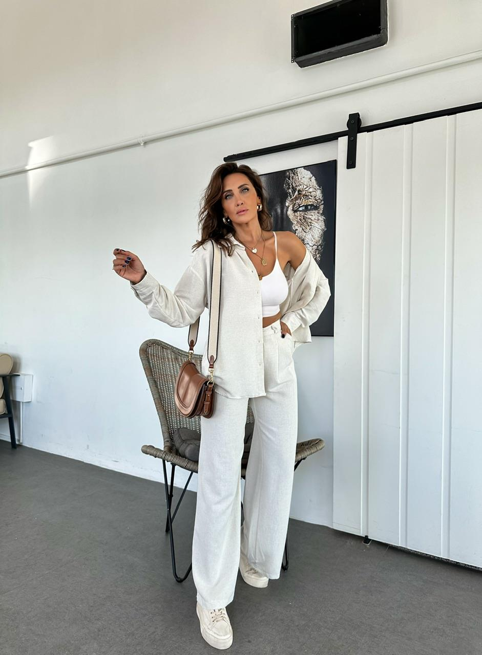 Taş Gömlekli Basic Keten Takım