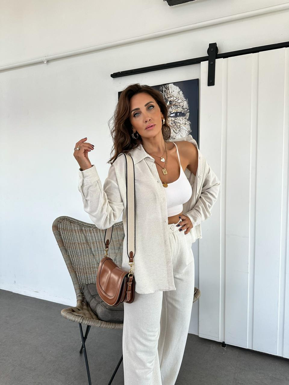 Taş Gömlekli Basic Keten Takım