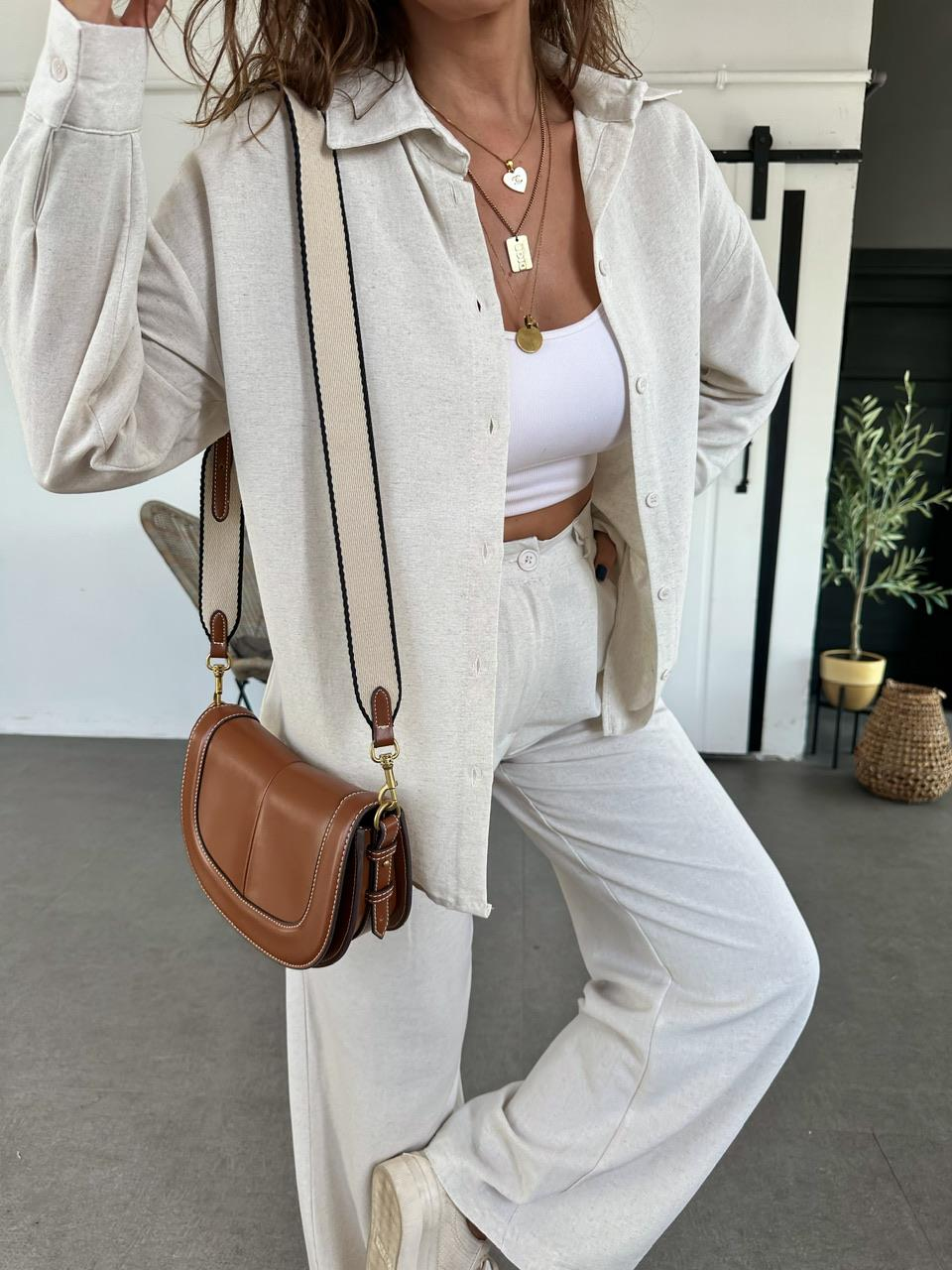 Taş Gömlekli Basic Keten Takım