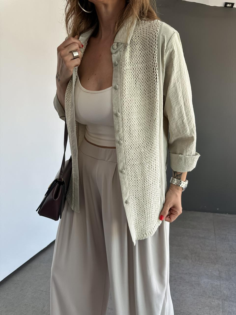 Taş Merserize Detaylı Gömlek