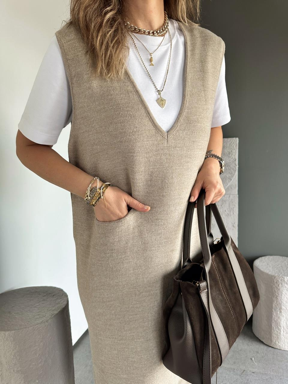 Vizon Cepli Marka Model Triko Elbise