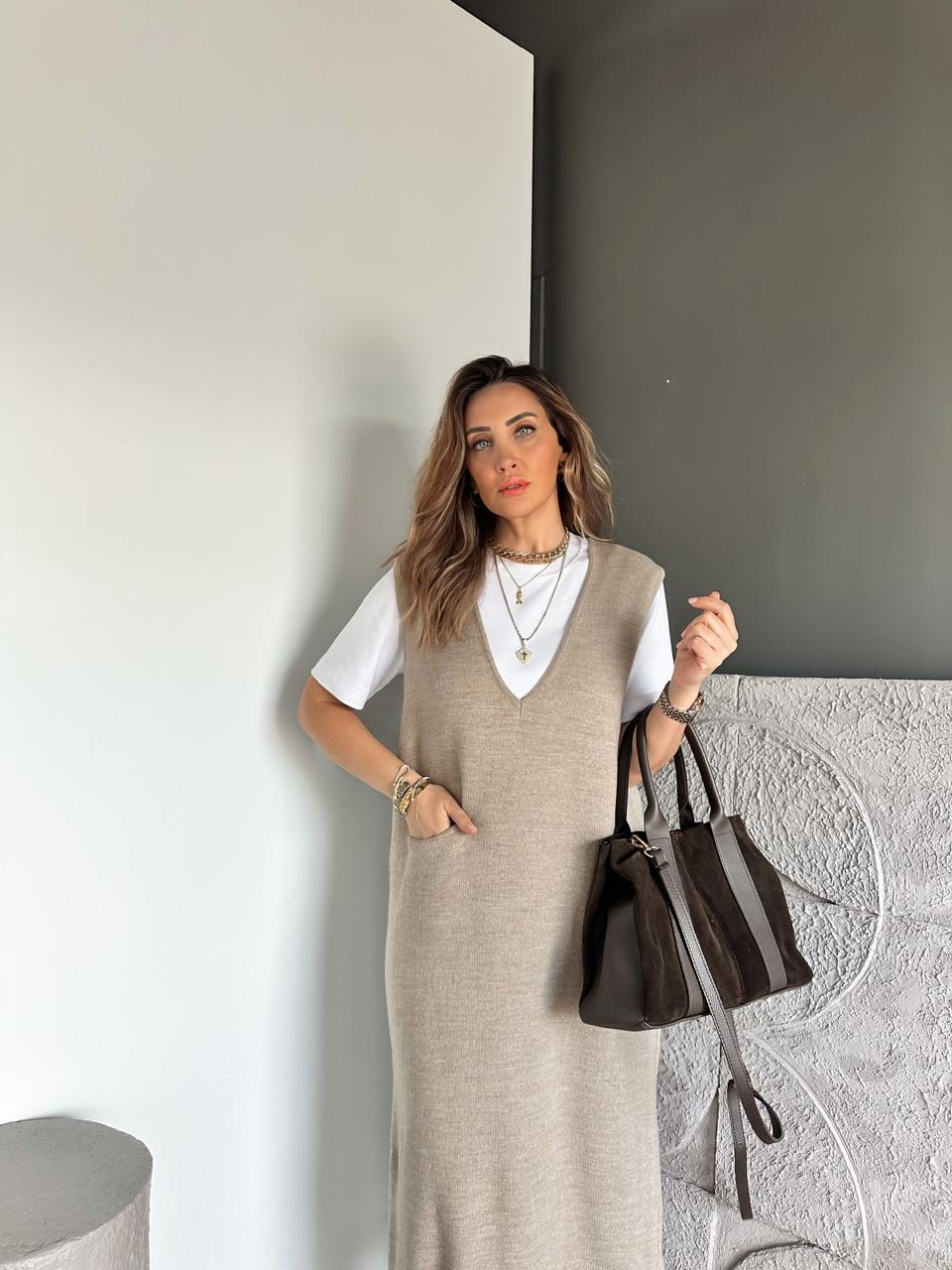 Vizon Cepli Marka Model Triko Elbise