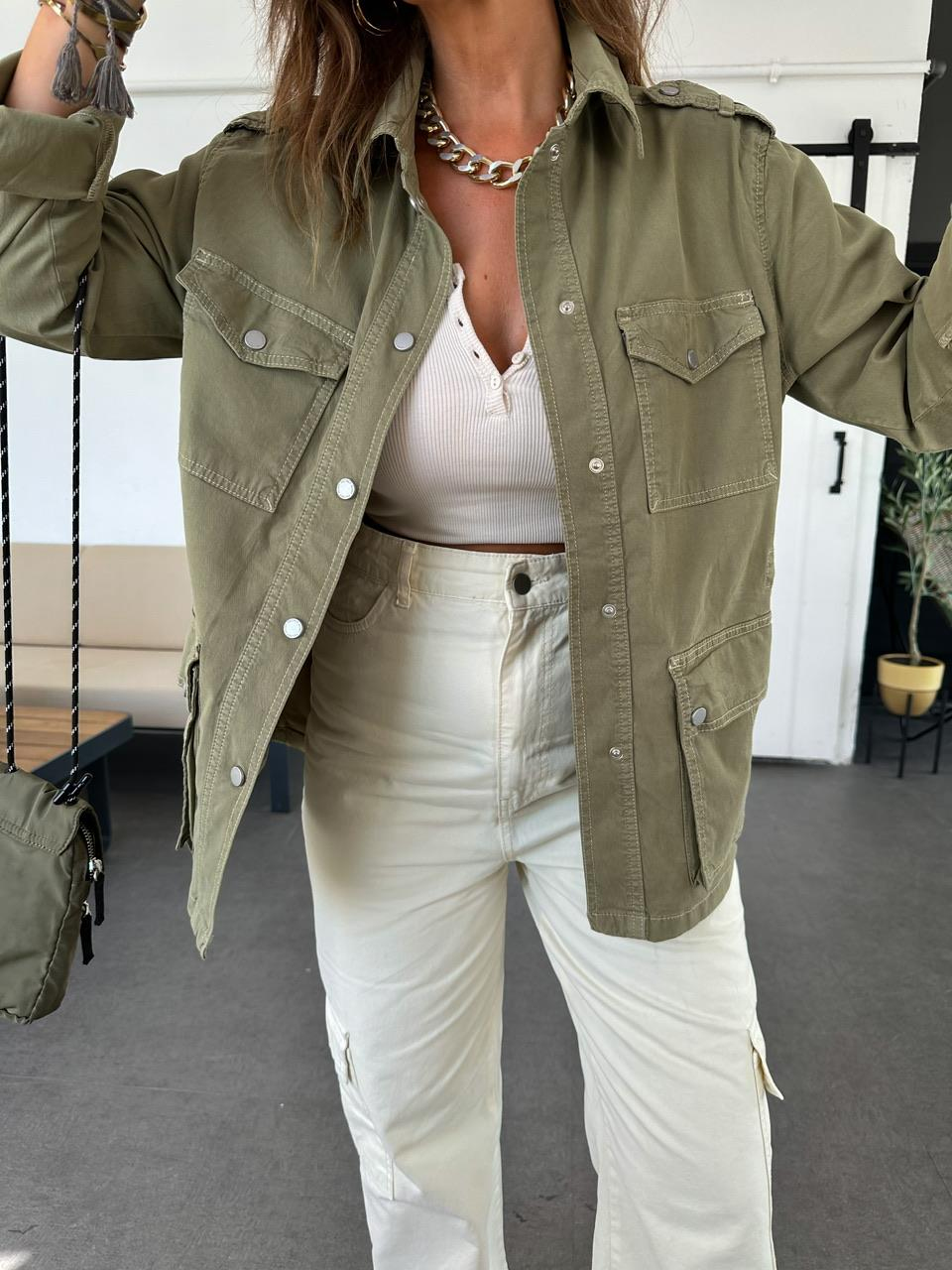 Yeşil Çıtçıtlı Orijinal Ceket