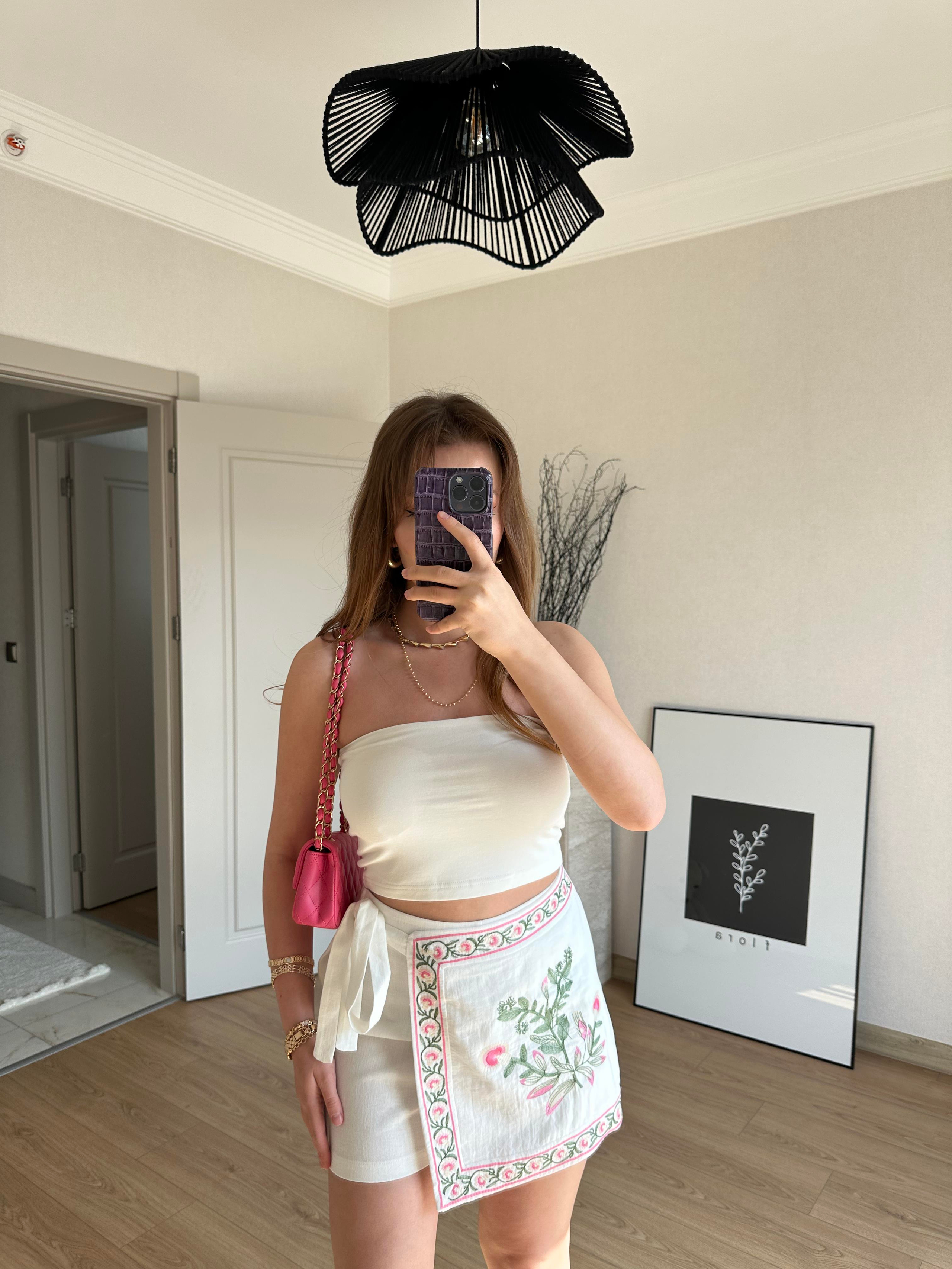 Basic Büstiyer Bluz Ekru
