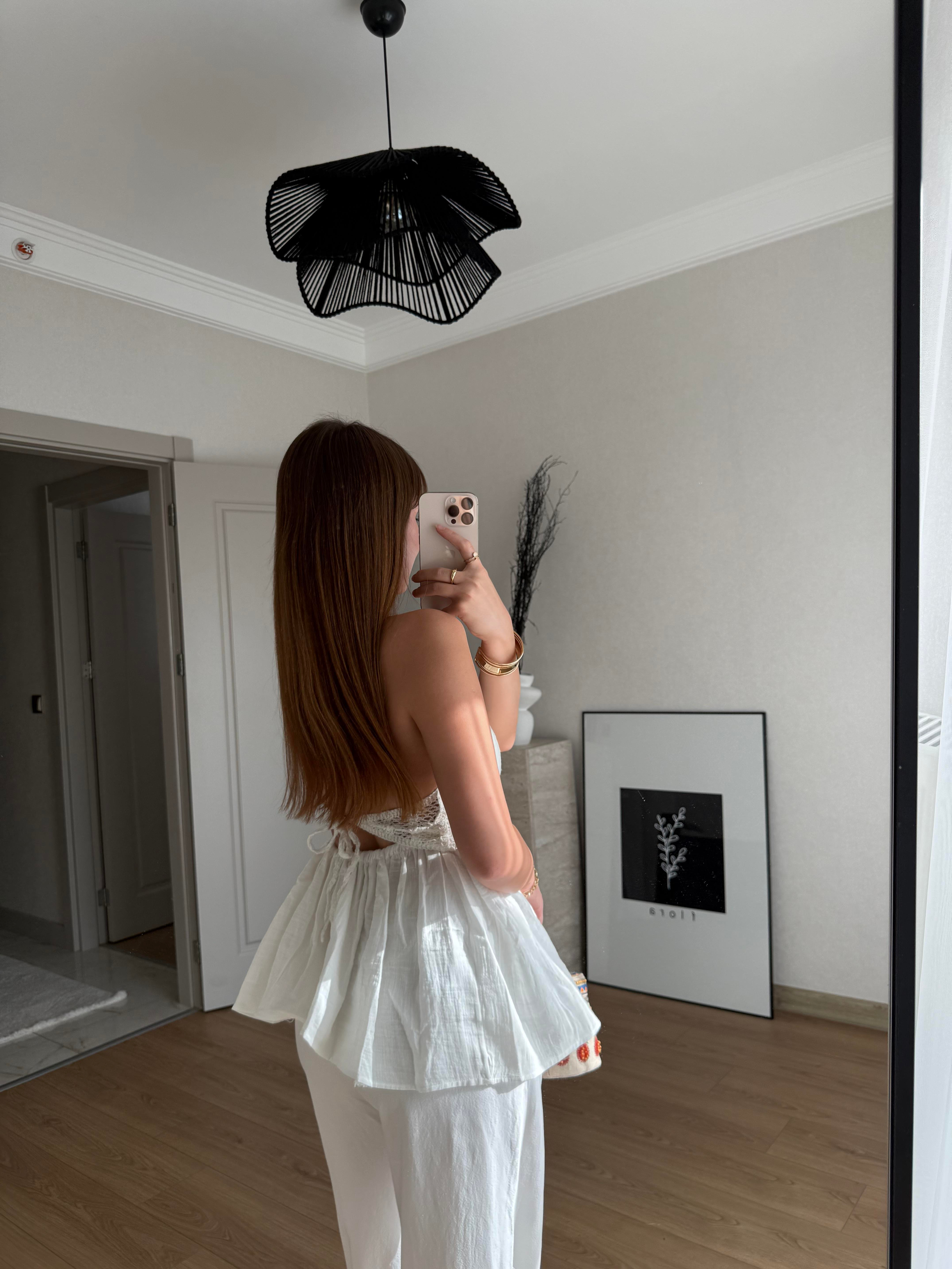 EN YENİLERECMEL BAŞARANKROŞE ÜST DETAYLI PAMUK BLUZ