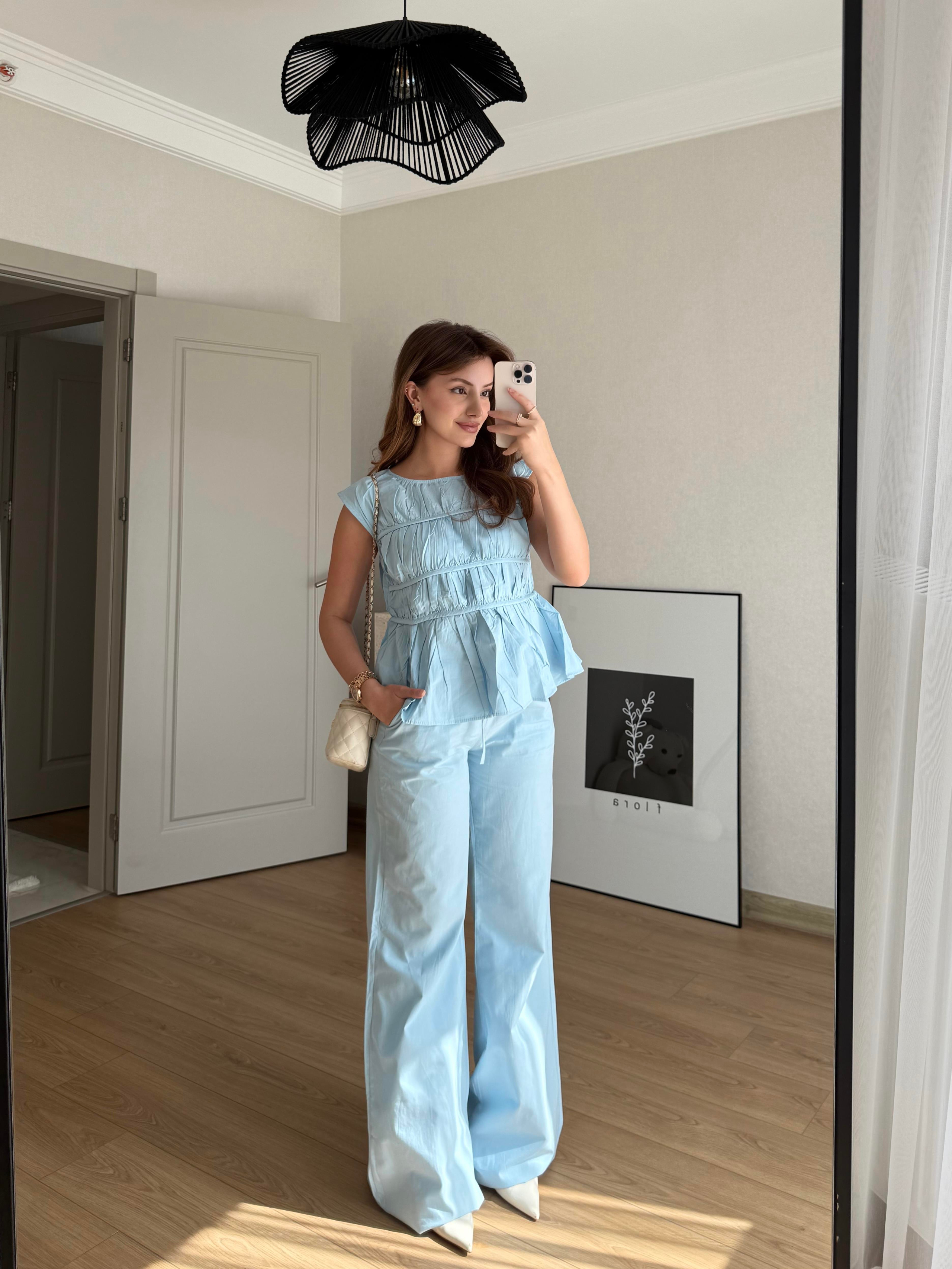 TAKIMECMEL BAŞARANMAVİ LAYER PANTALON BLUZ TAKIM