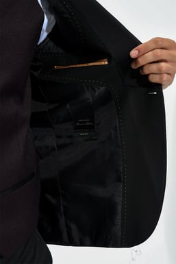  Morven Erkek Siyah Berlin Slimfit Jakarlı Smokin