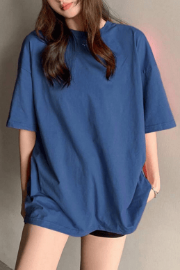 Lacivert Kadın Oversize T-shirt