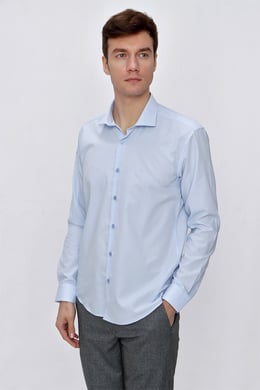  Morven Erkek Buz Mavisi Basic Slim Fit Dar Kesim Gömlek