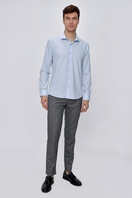  Morven Erkek Buz Mavisi Basic Slim Fit Dar Kesim Gömlek
