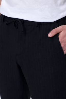  Morven Erkek Lacivert Alanca Çizgili Jogger Slim Fit Spor Pantolon