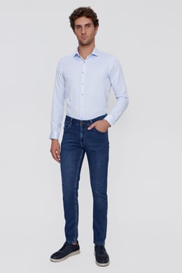  Morven Erkek Mavi Denim Slim Fit Dar Kesim Jean Kot Pantolon