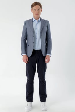 Morven Erkek Mor Slim Fit Muline Ceket