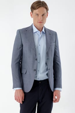 Morven Erkek Mor Slim Fit Muline Ceket