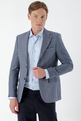 Morven Erkek Mor Slim Fit Muline Ceket