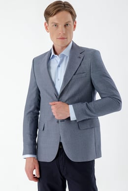Morven Erkek Mor Slim Fit Muline Ceket