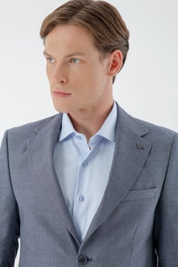 Morven Erkek Mor Slim Fit Muline Ceket