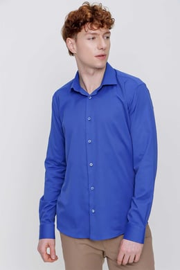 Morven Erkek PARLEMENT Düz Slim Fit Dar Kesim Saten Lycra Gömlek