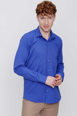 Morven Erkek PARLEMENT Düz Slim Fit Dar Kesim Saten Lycra Gömlek