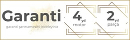 Tüm aparatlar 2 yıl,  Motor 4 yıl