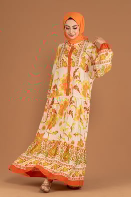 Alaçatı Viscose Dress -Orange