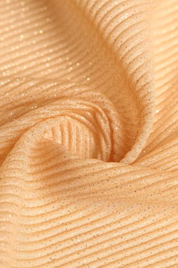 Violet Düz Pliseli Gold Simli Tül