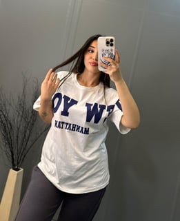Lacivert NewYork Baskılı Tshirt