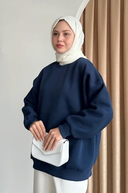 Şardonlu Basic Lacivert Sweat