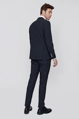  Morven Erkek Lacivert Çizgili Slim Fit Dar Kesim Takım Elbise