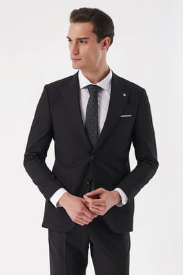 Morven Erkek Siyah Basic Mega Slim Fit Takım Elbise