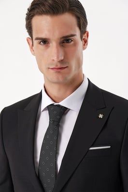 Morven Erkek Siyah Basic Mega Slim Fit Takım Elbise