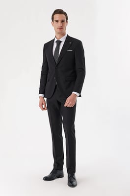 Morven Erkek Siyah Basic Mega Slim Fit Takım Elbise
