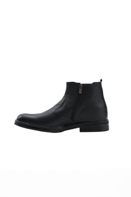 Morven Erkek Siyah Casual Fermuarlı Chester Yarım Bot