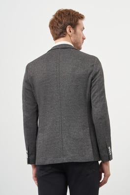 Morven Erkek Siyah Örme Slim Fit Torba Cep Mono Yaka Spor Ceket