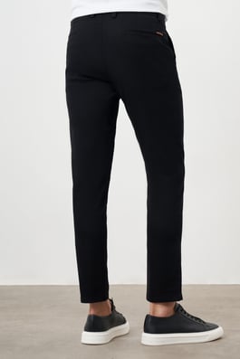 Morven Erkek Siyah Yazlık Pileli Slim Fit Chino Pantolon