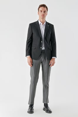 Morven Erkek Siyah Yün Dynamic Fit Blazer Ceket